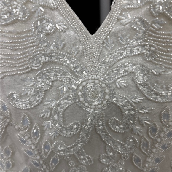 Elegant White Beaded Dress Primavera - Picture 6 of 7